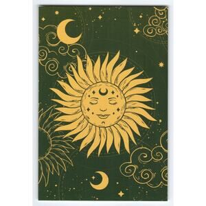 4x6 Mystical Sun Moon Art Print Glossy Paper Celestial Theme